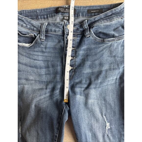 Judy Blue Womens Size 9 /29 Jeans Button Fly Distressed Skinny Fit - Picture 14 of 16